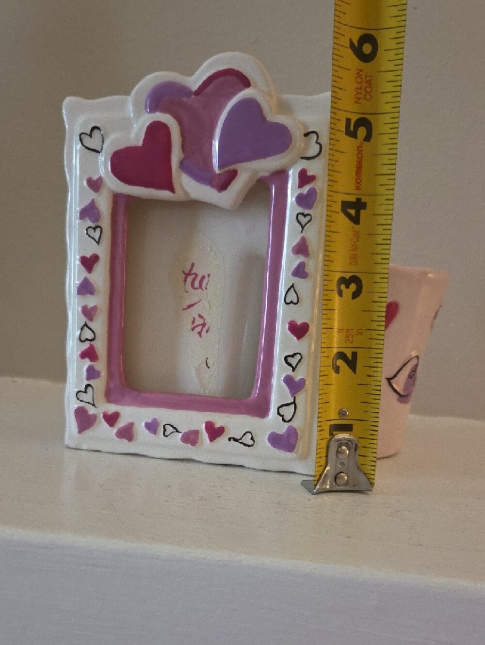 Ceramic Flower Pot Picture Frame Heart Design - Picture 8 of 9